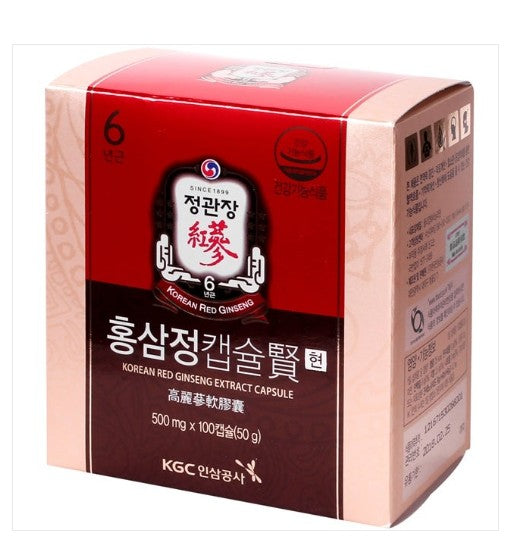 KGC CheongKwanJang Korean Red Ginseng Extract Capsules (500mg x 100 Capsule) x 2 box