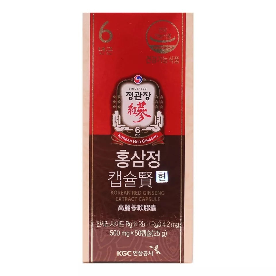 KGC CheongKwanJang Korean Red Ginseng Extract Capsules (500mg x 100 Capsule) x 2 box