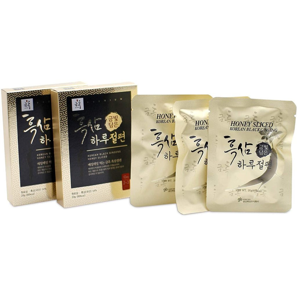 Korean Black Ginseng Preserved in Honey Slices Healthy Snack Premium Gift set 120g
