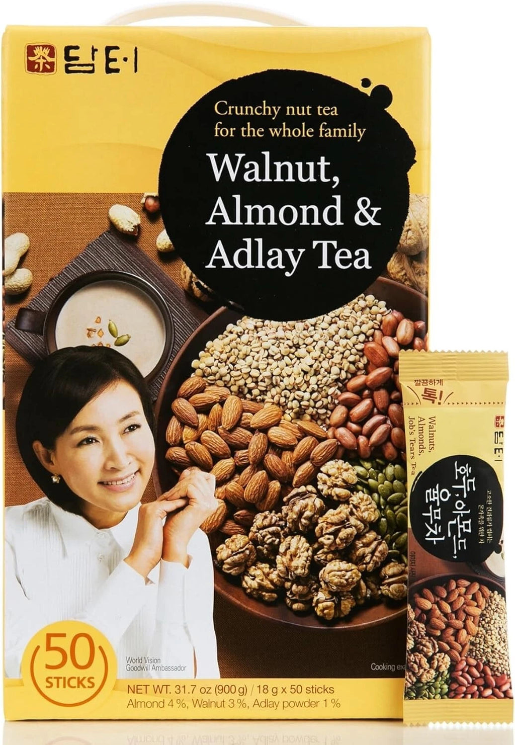 [HEALTH TEA] Korea Food Walnut Almond & Adlay Tea 18g x 50T Savory & delicious