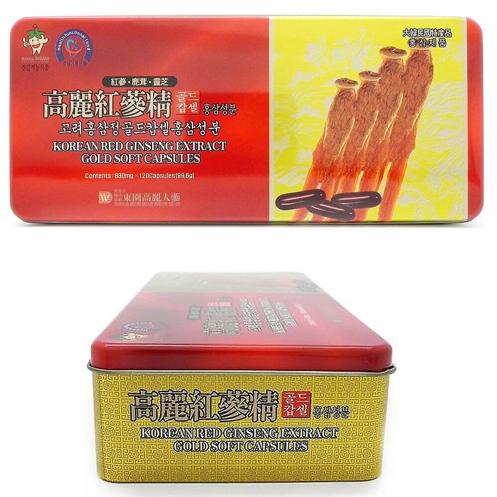 Korean Red Ginseng Extract Gold Soft Capsule 830mg x 120 Tablets(99.6g) Saponine