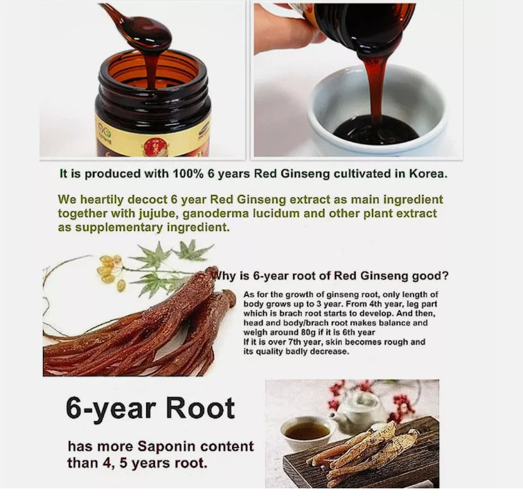 Korean red ginseng extract 6 years 365, saponin, panax 240 g x 1eared ginseng tea