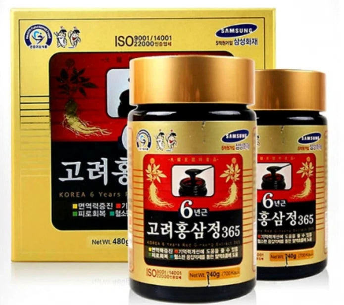 Korean red ginseng extract 6 years 365, saponin, panax 240 g x 1eared ginseng tea