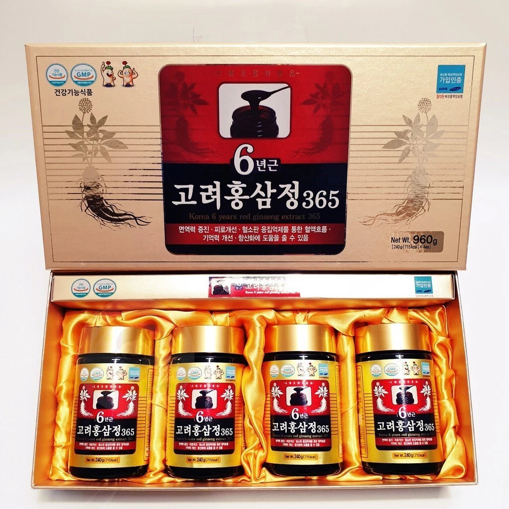 Korean 6 Years Red Ginseng Extract 365, 240g x 4ea Red Ginseng Tea