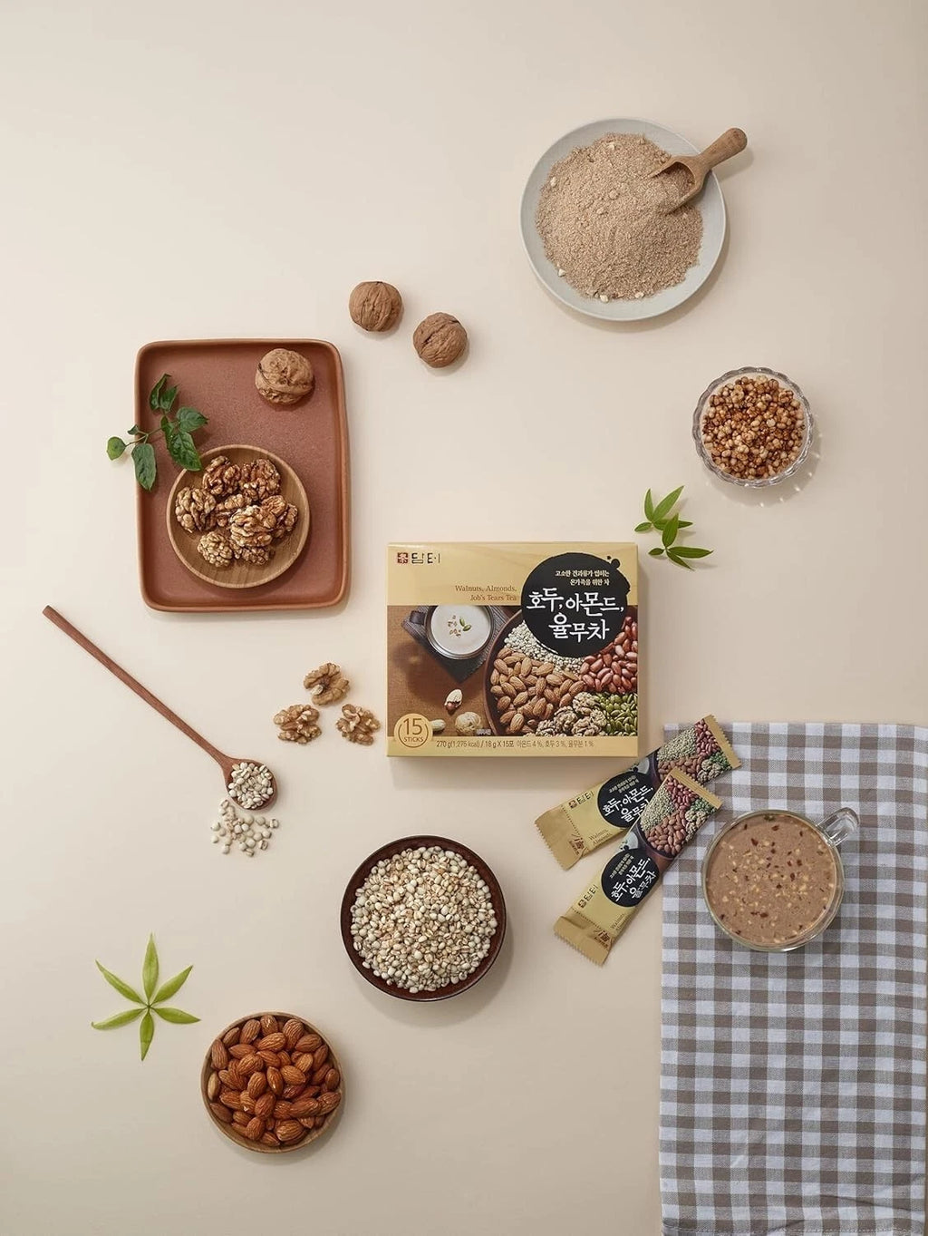 [HEALTH TEA] Korea Food Walnut Almond & Adlay Tea 18g x 50T Savory & delicious