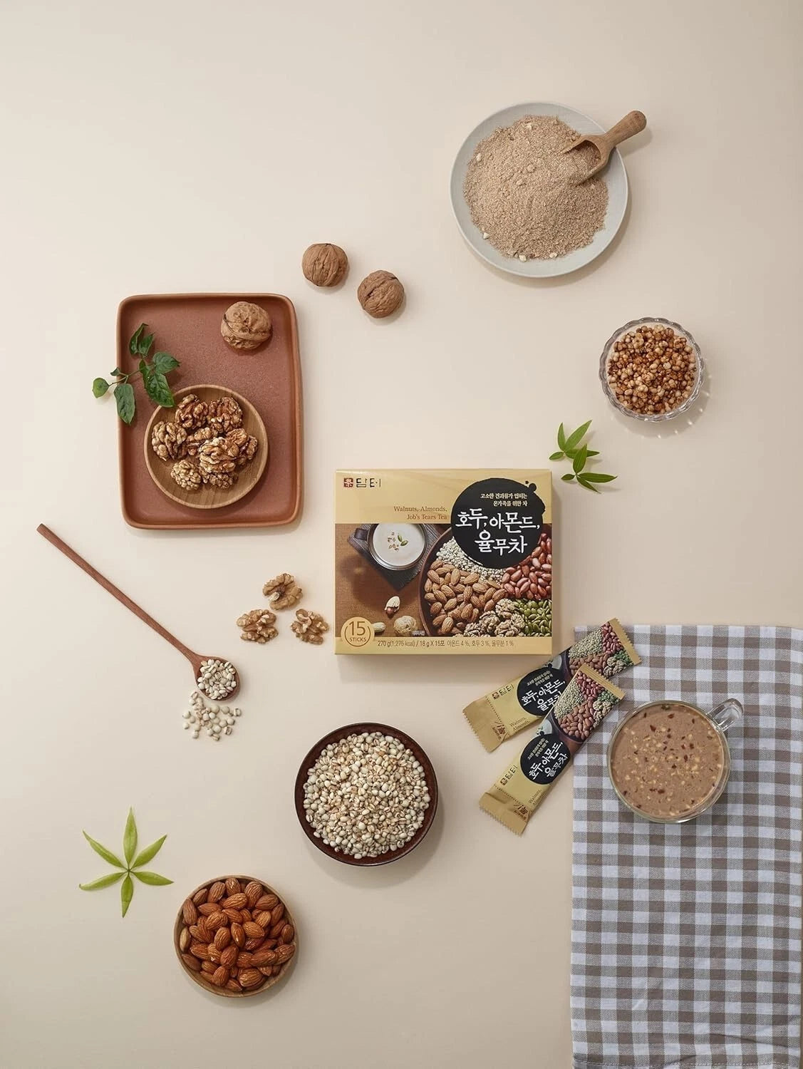 [HEALTH TEA] Korea Food Walnut Almond & Adlay Tea 18g x 50T Savory & delicious