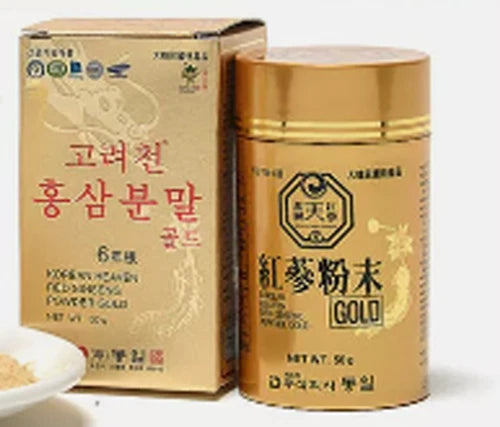 Korea Heaven Grade 6 Years Red Ginseng Powder 100% Gold 50g x 3 bottle Set Harvested from Korean Root Powder