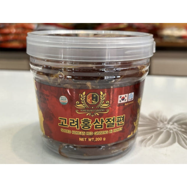 100% Korean Red and Black Ginseng Slice Preserved in Honey 180g