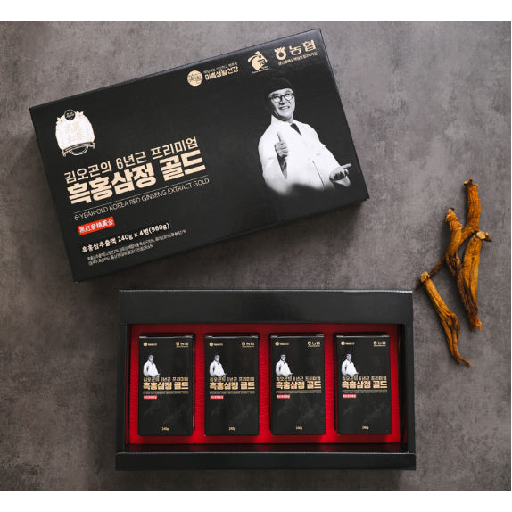 Korea 6 Year Premium Black Red Ginseng Extract Gold 240g