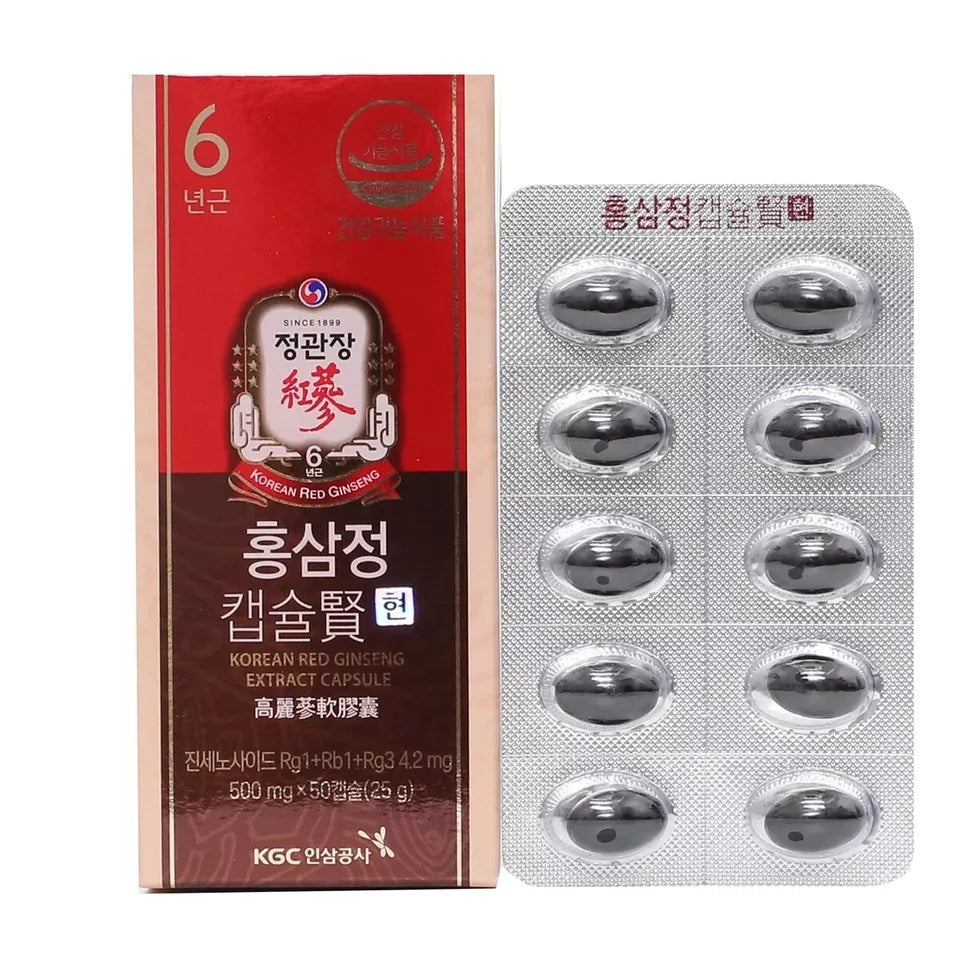 KGC CheongKwanJang Korean Red Ginseng Extract Capsules (500mg x 100 Capsule) x 2 box