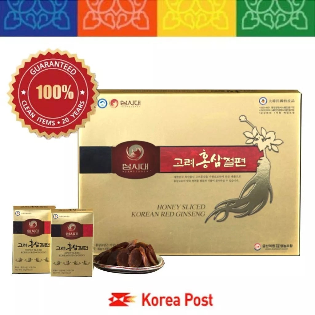 Deokwon Honeyed Korean Red Ginseng Slices 200g(20gx10pieces)/300g(200gx15pieces)
