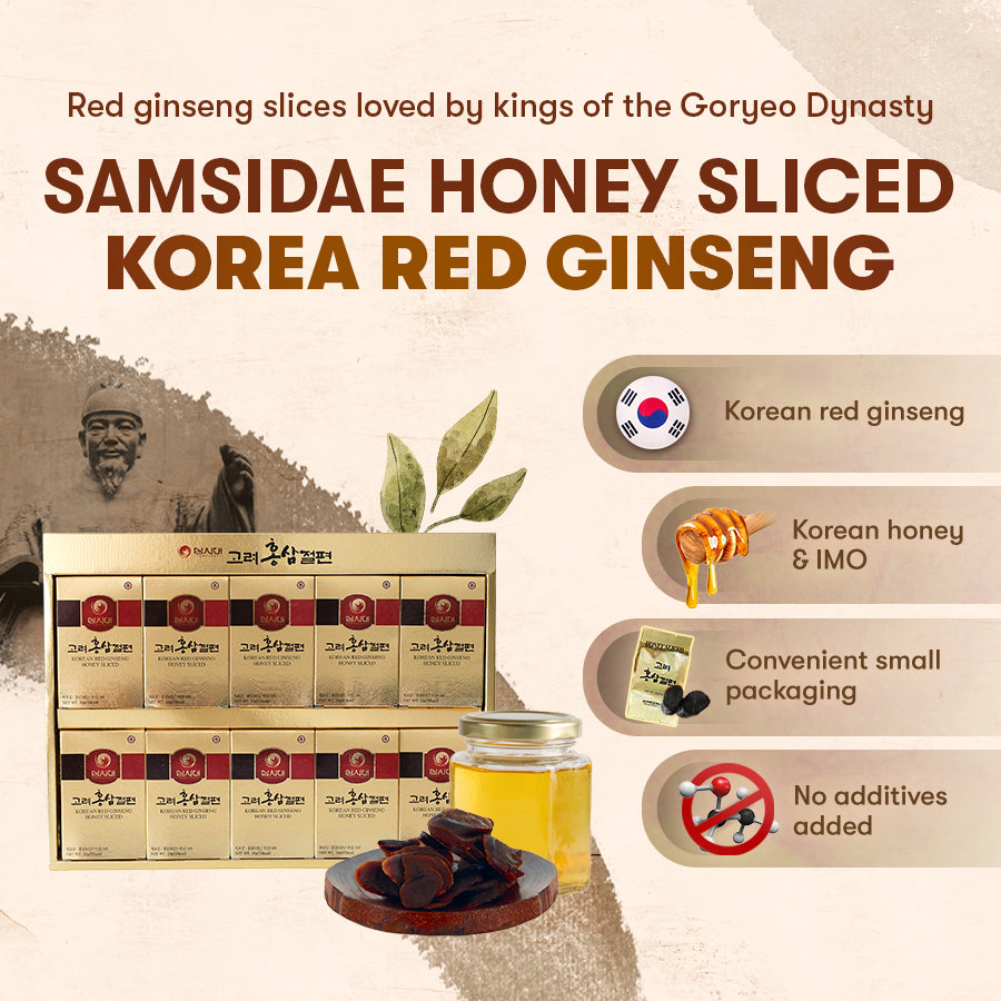 Deokwon Honeyed Korean Red Ginseng Slices 200g(20gx10pieces)/300g(200gx15pieces)