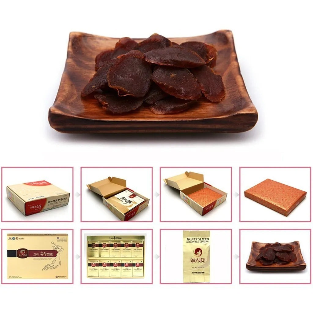 Deokwon Honeyed Korean Red Ginseng Slices 200g(20gx10pieces)/300g(200gx15pieces)