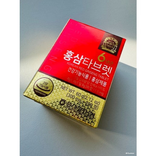Korea 6 Year Red Ginseng Tablet 60g(300mg x 200 tablets) Red Ginseng Powder 100%