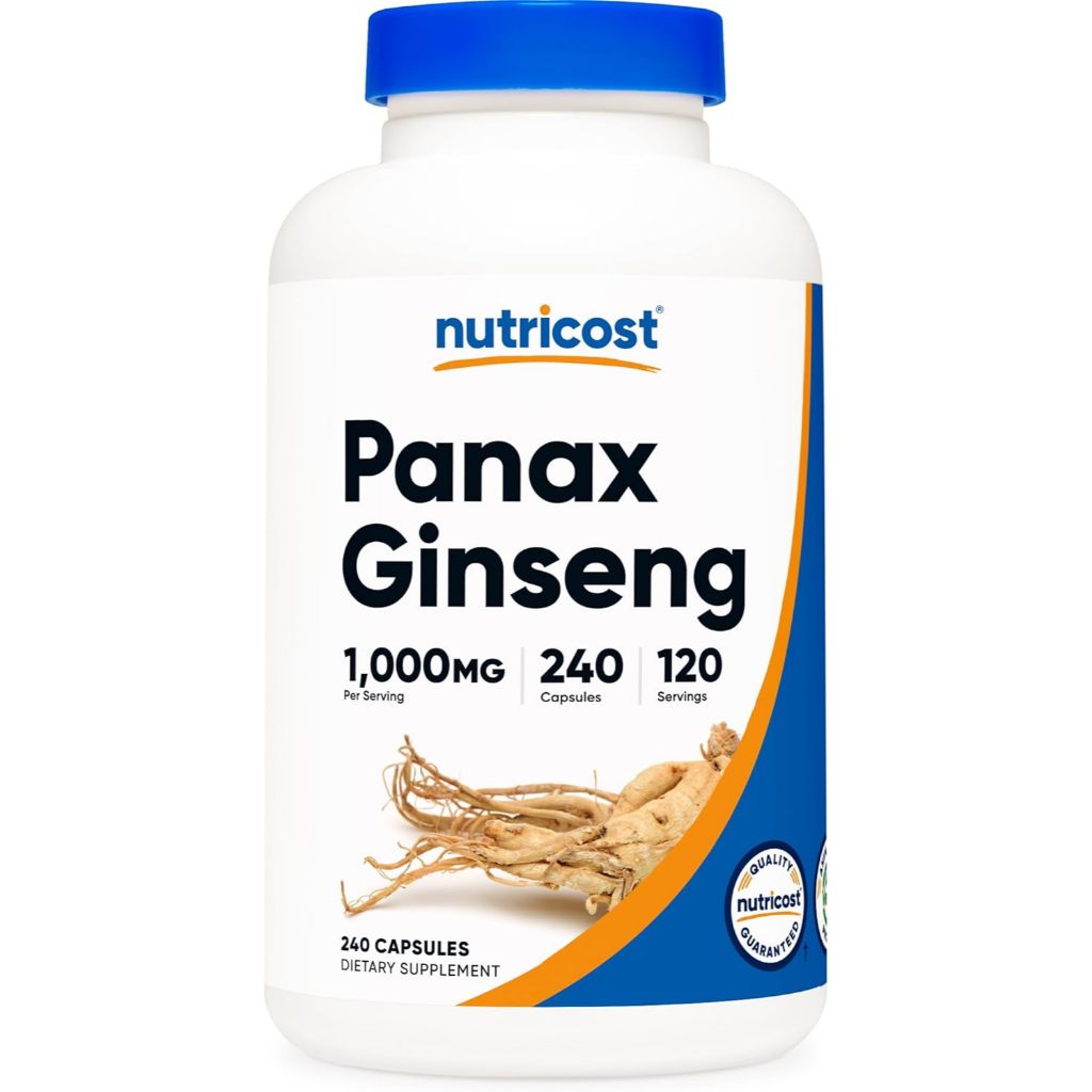 Nutricost Panax Ginseng 1000mg, 240 Capsules - Non GMO, Gluten Free, 120 Servings