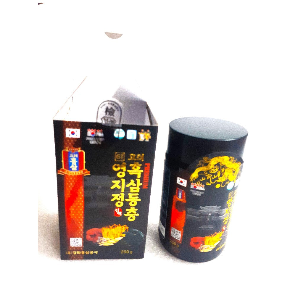 PREMIUM KOREAN BLACK GINSENG CORDYCEPS MILITARIS REISHI MUSHROOM 250g*4p